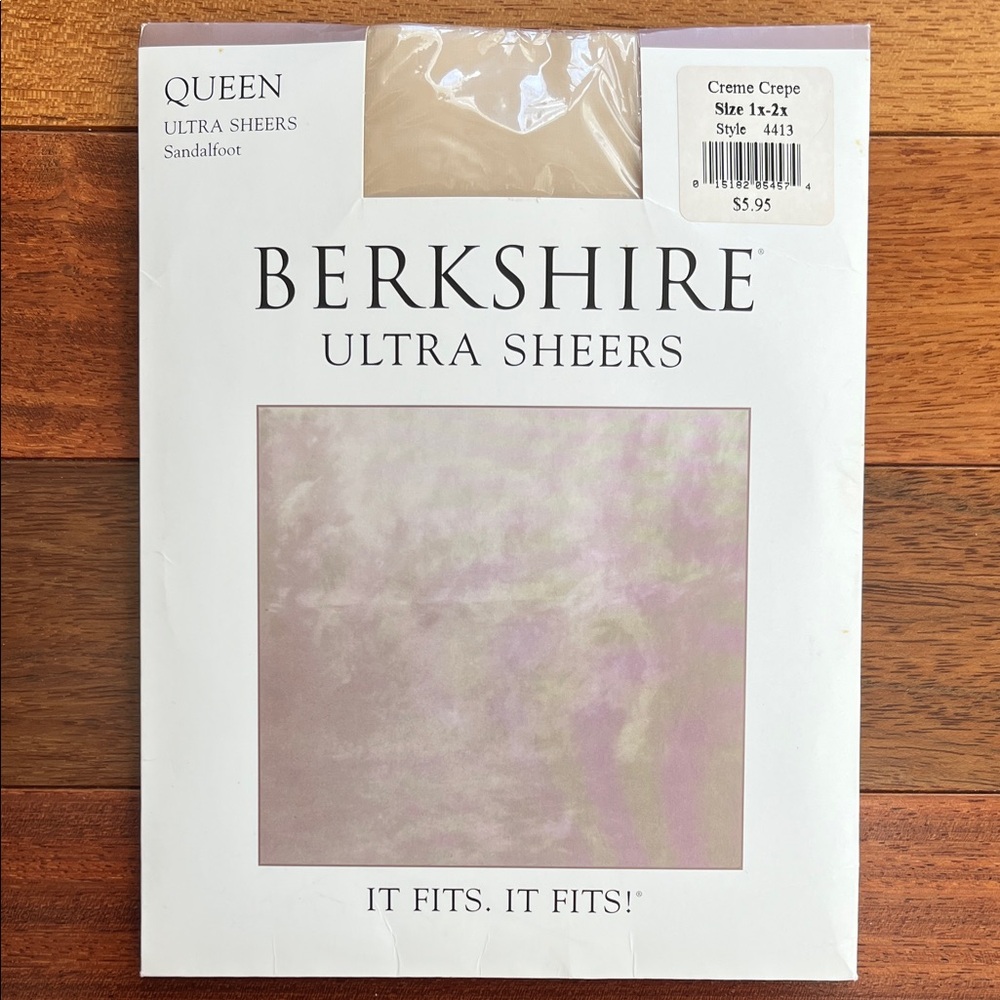 Berkshire Ultra Sheer Nude Non-Control Top Sandalfoot Queen 4413 Pantyhose 1x-2x